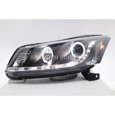 Honda Accord TAO G8 08-13 Black Projector Headlamp w Ring & LED Ring Driving Lamp